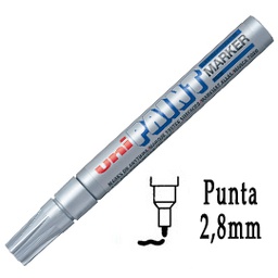 [37777] Marcatore UNI PAINT PX20 punta conica 2,8mm argento UNI MITSUBISHI