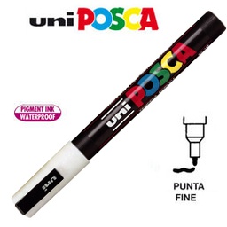 [36792] Marcatore UNI POSCA PC3M p.fine 0,9-1,3mm bianco UNI MITSUBISHI