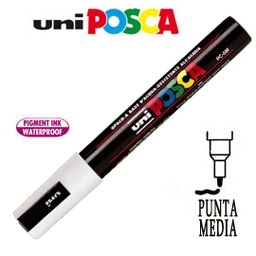 [36651] Marcatore UNI POSCA PC5M p.media 1,8-2,5mm bianco UNI MITSUBISHI