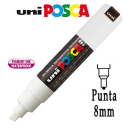 [48509] Marcatore UNI POSCA PC8K p.scalpello 8mm bianco UNI MITSUBISHI