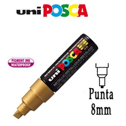 [77232] Marcatore UNI POSCA PC8K p.scalpello 8mm oro UNI MITSUBISHI