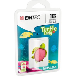 [EMTD16GM335] MEMORIA USB2.0 M335 16GB ANIMALITOS LADY TURTLE