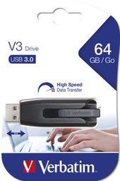 [VERB49174] MEMORIA USB 3.0 SUPERSPEED - STORE 'N' GO V3 USB DRIVE 64GB (NERO