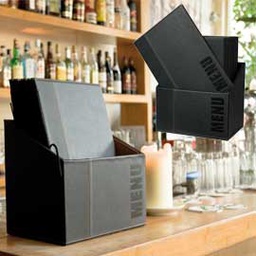 [71606] MENU-Box TRENDY con 20 PORTA MENU' NERO