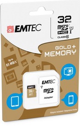 [EMTSD32GHC10GP] MICRO SDHC EMTEC 32GB GOLD + CON ADATTATORE