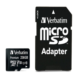 [VERB44087] Micro SDXC 256GB C10/U1 con adattatore alle micro SD