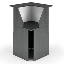 [76814] MODULO RECEPTION 90  76x76x117cm NERO VEN. /BIANCO - PRESTIGE