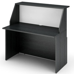 [76810] MODULO RECEPTION SOPRALZO+DESKTOP 120x76x117cm NERO VEN. /BIANCO - PRESTIGE
