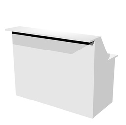 [94481] MODULO RECEPTION SOPRALZO+DESKTOP 140x76x117cm BIANCO/BIANCO - PRESTIGE