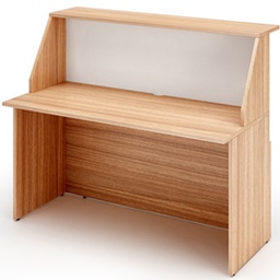 [76813] MODULO RECEPTION SOPRALZO+DESKTOP 140x76x117cm CILIEGIO AR. /BIANCO - PRESTIGE