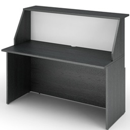 [76812] MODULO RECEPTION SOPRALZO+DESKTOP 140x76x117cm NERO VEN. /BIANCO - PRESTIGE