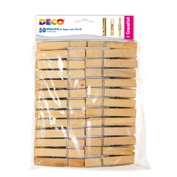 [82006] Mollette in legno busta da 50pz dim. 72x10mm DECO