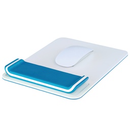 [91281] Mousepad con poggiapolsi Ergo WOW bianco/blu - Leitz