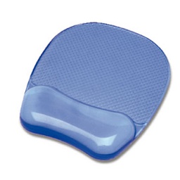 [40291] Mousepad CON POGGIAPOLSI IN GEL TRASPARENTE BLU