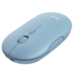 [93696] Mouse ultrasottile wireless ricaricabile Puck azzurro Trust