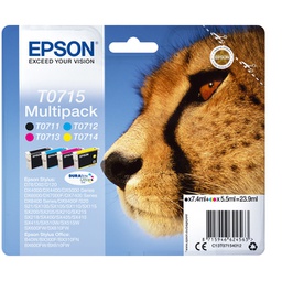 [EPST07154012] MULTIPACK (T071) 4 COLORI NERO CIANO MAGENTA GIALLO BLISTER RS