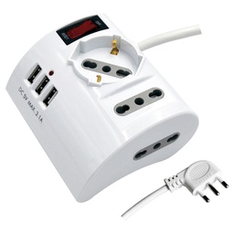 [95798] Multipresa da tavolo 3 porte USB e 3 prese Mediacom