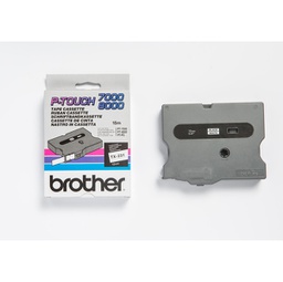 [BROTX231] NASTRO 12MM NERO SU BIANCO PER PT