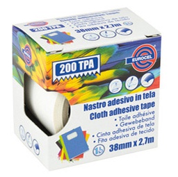 [87021] Nastro adesivo telato TPA bianco 200 38mmx2,7mt Eurocel