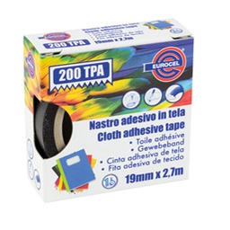 [87018] Nastro adesivo telato TPA nero 200 19mmx2,7mt Eurocel