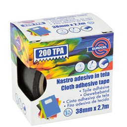 [87022] Nastro adesivo telato TPA nero 200 38mmx2,7mt Eurocel