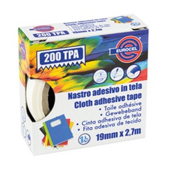 [87019] Nastro adesivo telato TPA rosso 200 19mmx2,7mt Eurocel