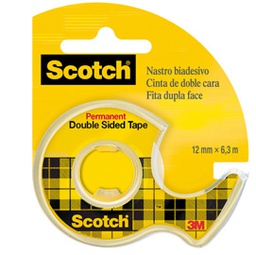 [32253] NASTRO BIADESIVO ScotchÂ® 6,3MTX12MM 665-136D PERMANENTE S/LINER IN CHIOCCIOLA