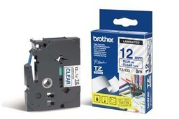 [BROTZE133] NASTRO BROTHER TZ-E133 12MMx8MT BLU/TRASPARENTE