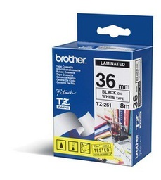 [BROTZE261] NASTRO BROTHER TZ-e261 36MMX8MT NERO/BIANCO