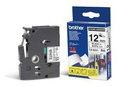 [BROTZES231] NASTRO BROTHER TZe S231 12MMx8MT NERO/BIANCO LAMINATO CON ADESIVO RESISTENTE