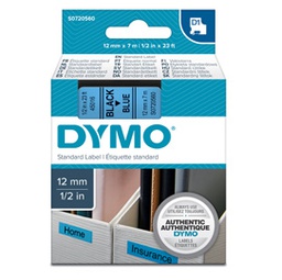 [27867] NASTRO DYMO TIPO D1 (12MMX7M NERO/BLU 450160