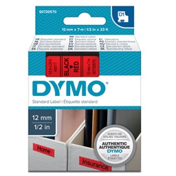 [27868] NASTRO DYMO TIPO D1 (12MMX7M) NERO/ROSSO 450170