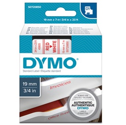 [27881] NASTRO DYMO TIPO D1 (19MMX7MT) ROSSO/BIANCO 458050