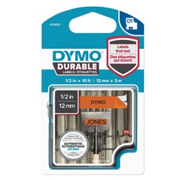 [80350] NASTRO DYMO TIPO D1 DURABLE (12MMX3MT) NERO/ARANCIONE 1978367