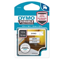 [80347] NASTRO DYMO TIPO D1 DURABLE (12MMX5.5MT NERO/BIANCO 1978364