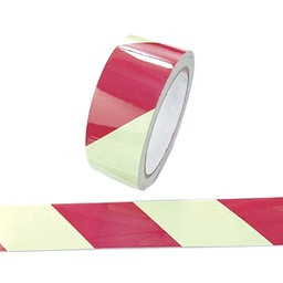 [98274] Nastro fotoluminescente adesivo 4cmx10mt colore giallo a strisce rosse