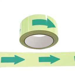 [98276] Nastro fotoluminescente adesivo 4cmx10mt colore giallo con frecce verdi