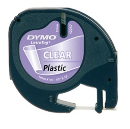 [48630] NASTRO IN PLASTICA DYMO LETRATAG 12MMX4M TRASPARENTE 122670