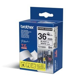 [BROTZES261] NASTRO LAM.CON ADESIVO RESIST.TZE-S261 36MMx8MT NERO/BIANCO