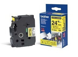 [BROTZES651] NASTRO LAM.CON ADESIVO RESIST.TZE-S63124MMx8MT NERO/GIALLO