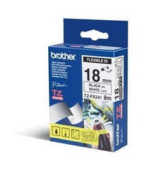 [BROTZEFX241] NASTRO LAM. FLESSIBILE TZE-FX241 18MMx8MT NERO/BIANCO
