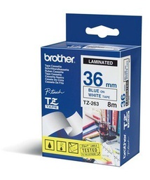 [BROTZE263] NASTRO LAMINATO BROTHER TZE-263 36MMx8MT BLU/BIANCO