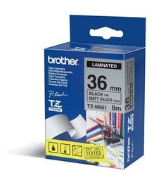 [BROTZEM961] NASTRO METALLIZZATO OPACO TZE-M961 36MMx8MT NERO/ARGENTO OPACO