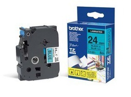 [BROTZE551] NASTRO NERA TZ-E551 SU FONDO BLU 24MM 8MT