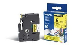 [BROTZE611] NASTRO NERATZE-611SU FONDO GIALLO LAMINATO 6MM LUNGHEZZA 8MT