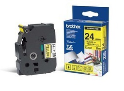 [BROTZE651] NASTRO NERATZE-651 SU FONDO GIALLO PT 9200PC PT 9200DX 24MM