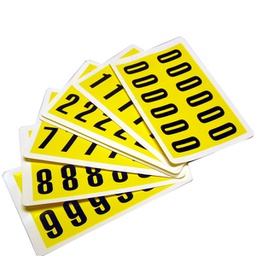 [98330] Numeri adesivi 0-9 38 x 21mm 12et/fg. nero/giallo Beaverswood