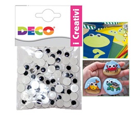 [79474] OCCHIETTI ADESIVI TONDI BUSTA DA 50 PZ. MISURE ASSORTITE DECO