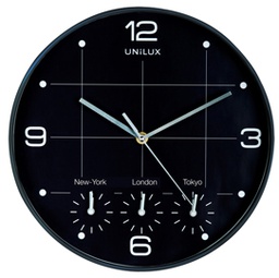 [83006] Orologio da parete D30cm con 4 fusi On Time Unilux