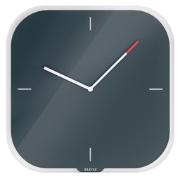[95283] Orologio da parete silenzioso in vetro grigio Cosy Leitz